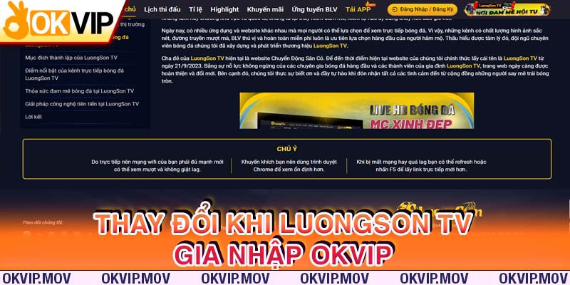 Luongson TV đã thay đổi như thế nào khi gia nhập OKVIP